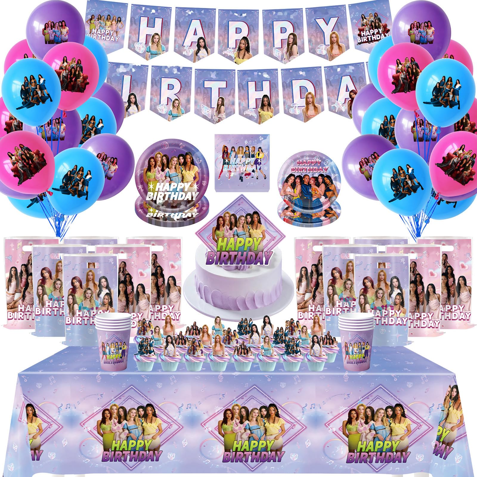104pcs Kaattseeye Birthday Decorations Set, Party Decorations