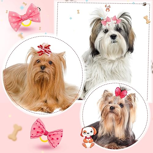Miniatura 7 de 40 pinzas para el pelo de perro y corona de lazo para el pelo de perro, accesorios estilo princesa para perros pequeños, diamantes de imitación de