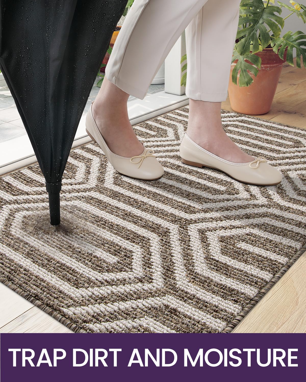 DEXI Indoor Door Mat Durable Front Door Mats for Entryway Non Slip Absorbent Resist Dirt Entry Rug - Image 4