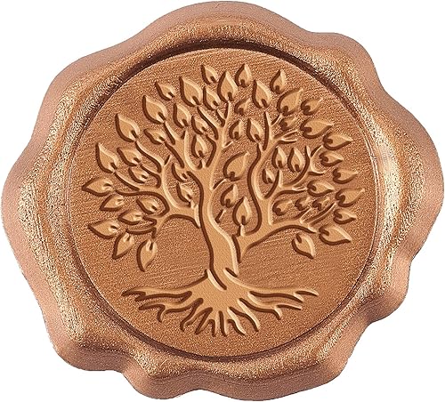 CRASPIRE Paquete de 50 calcomanías adhesivas para sello de cera del árbol de la vida, sellos de cera autoadhesivos, sellos de cera para sobres para