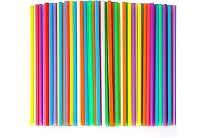 500 pcs Popotes Desechables Coloridas Para Bebidas de Plastico