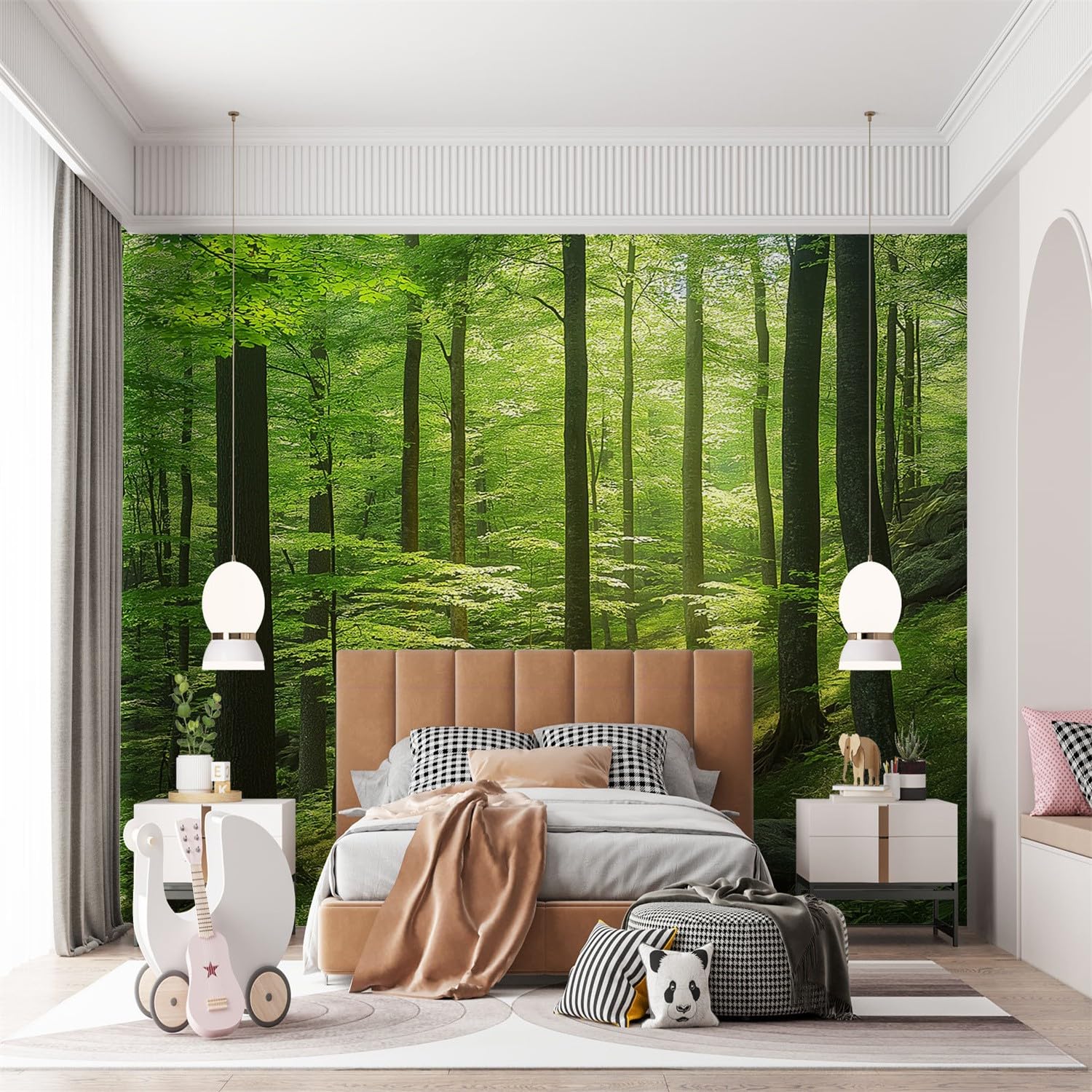 Niestandardowa fotografia krajobrazu, drzewo, słońce, panoramiczny mural, fotografia krajobrazowa, tapeta 250 x 175 cm (szer. x wys.), nowoczesna sztuka ścienna na dużą skalę, mural panoramiczny