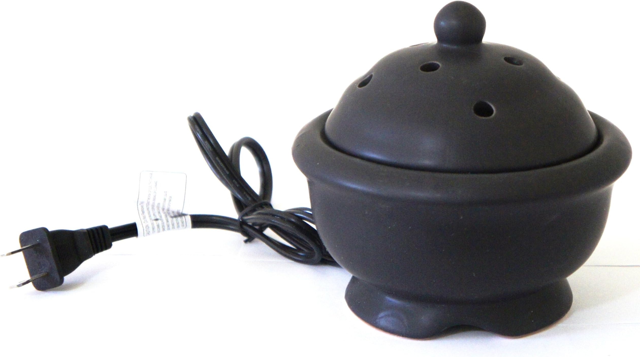 Elegant Expressions Aromatherapy Accessory Electric Simmering Pot with AC Power Cord (Chimney Black Color)