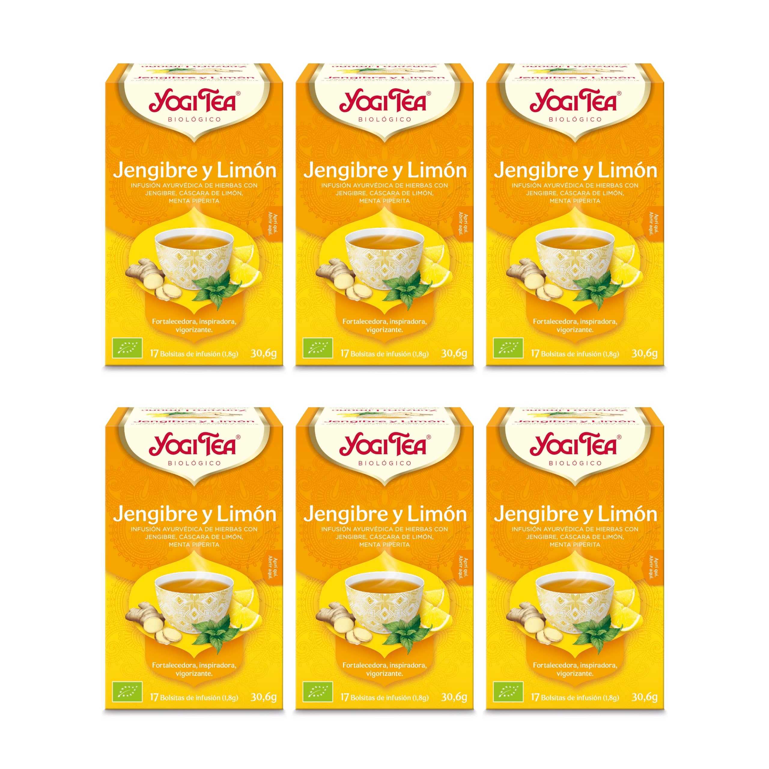 Yogi Tea Jengibre Limón Paquete 6 x 17 Sobres 102 Sobres