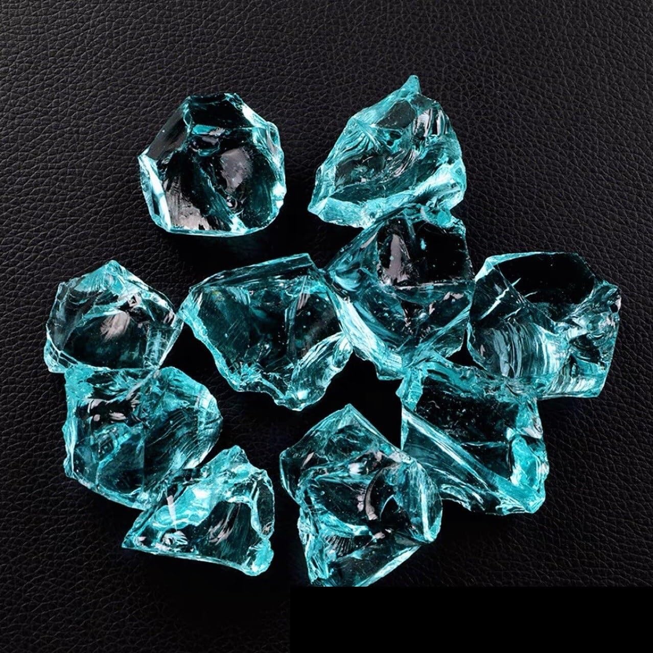 La Pietra del Pesce, Ghiaia Artificiale di Cristallo di Vetro Azzurro for Acquario, Decorazione for Interni, Diverse Dimensioni(3-5cm1000g)