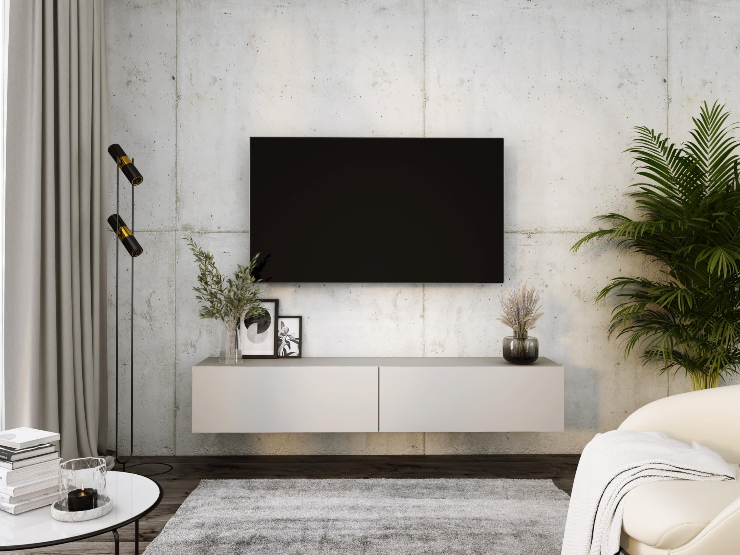 3E 3xE living.com TV-Lowboard: Farbe: Kaschmir, A: 170x32x34 cm (BxTxH)