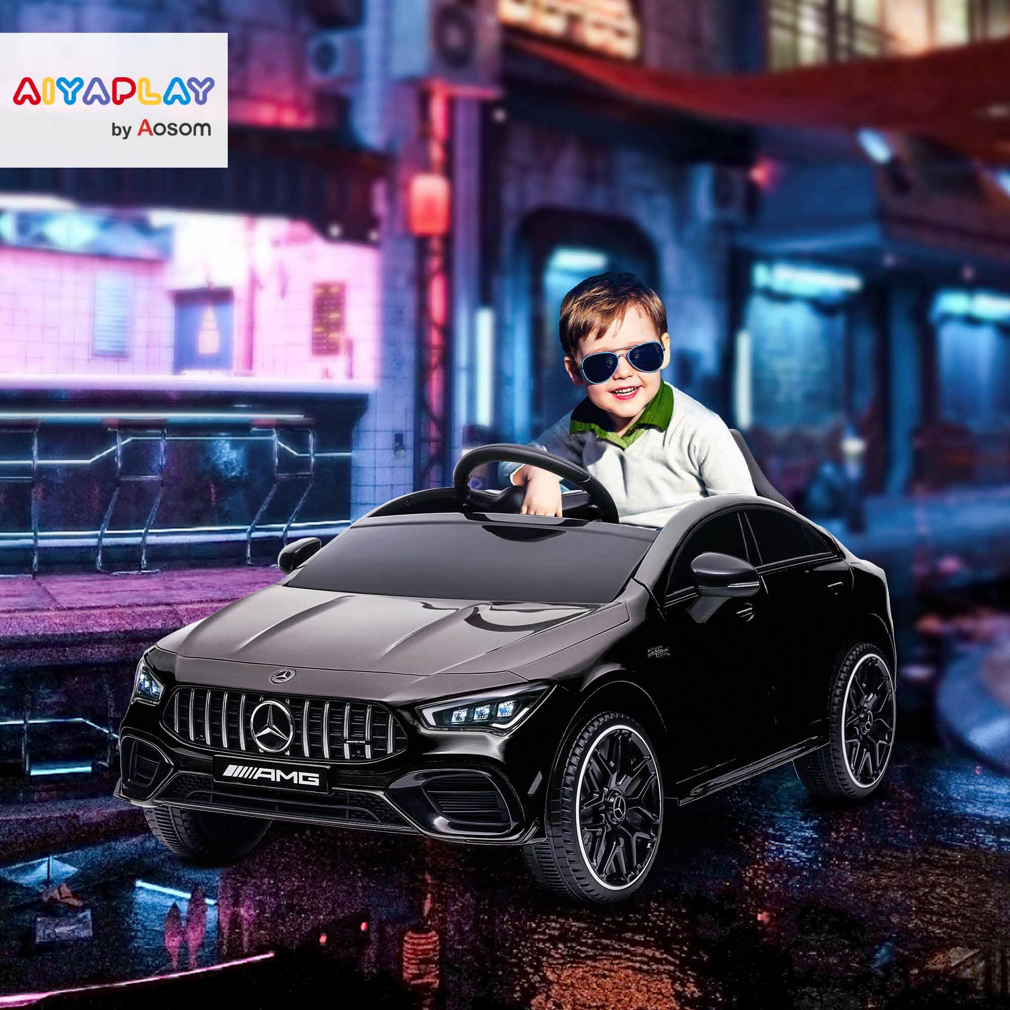 AIYAPLAY Voiture Électrique Enfants Mercedes-Benz AMG CLA 45 12V Noir