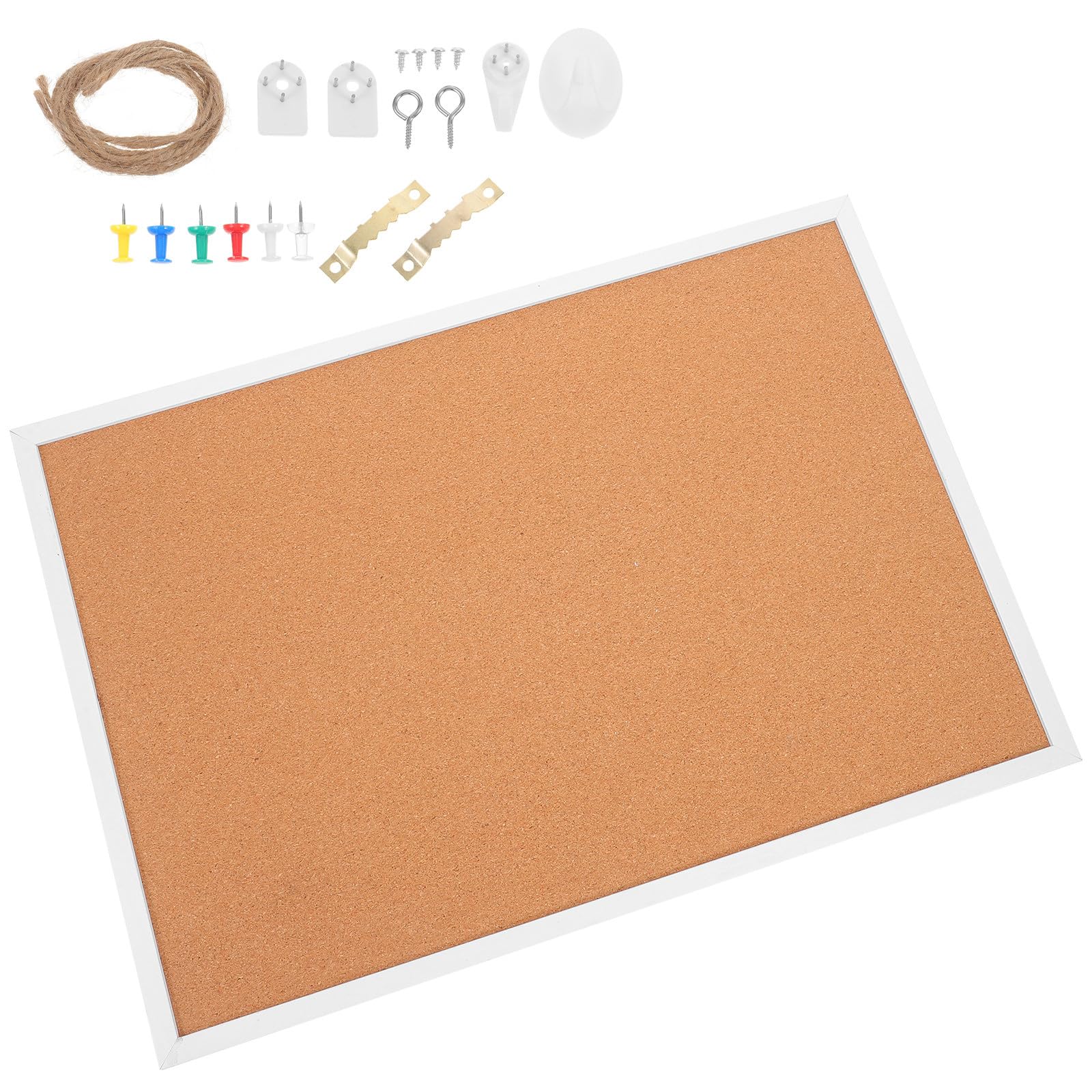 Tableau liège 35x50 cm KICHOUSE cadre blanc panneau mural en bois pour notes et mémos
