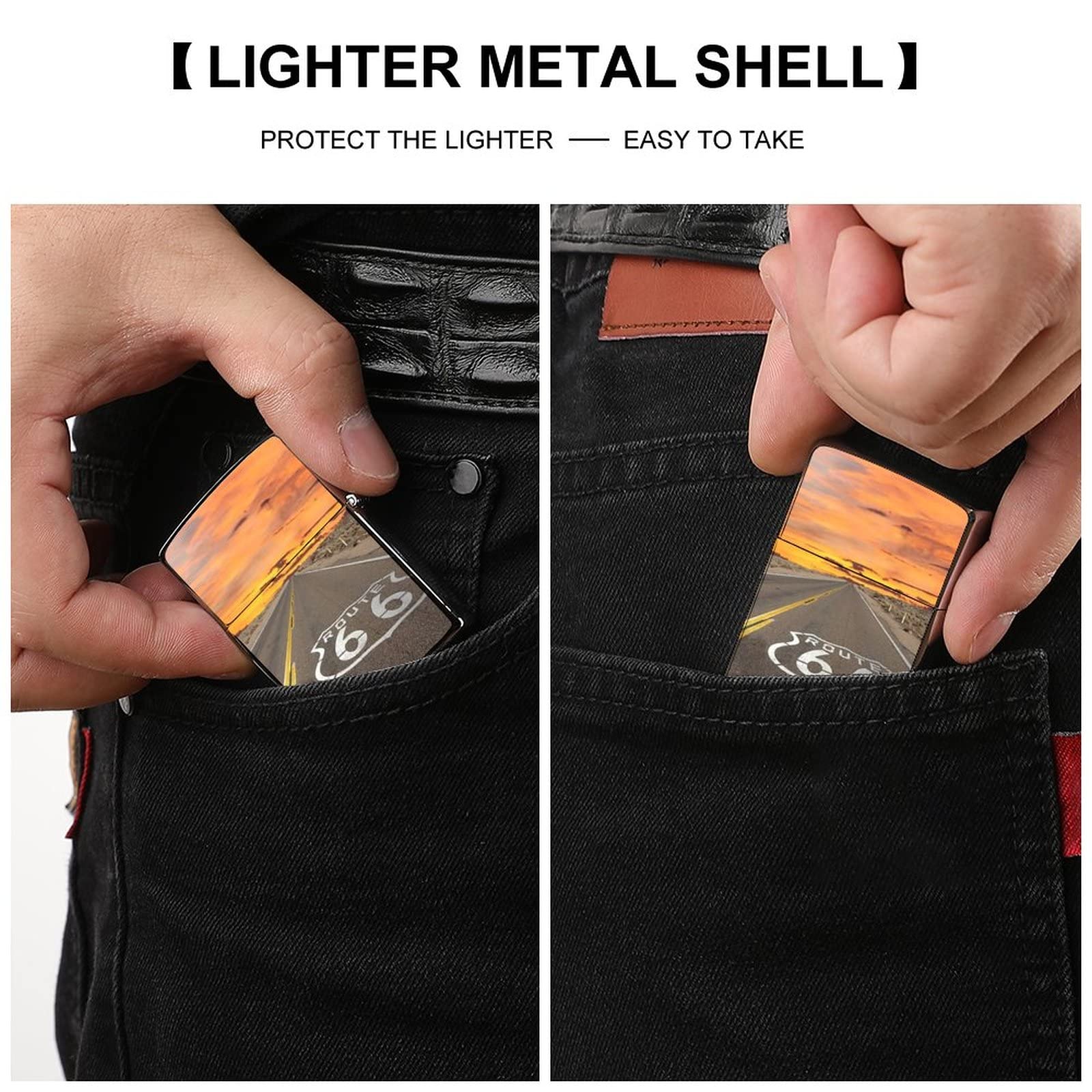 Amazon.co.jp: ルート66の夕日 ライターケース ZIPPO兼用ケース ジッポ