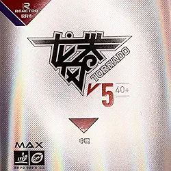 Borracha Reactor Tornado V5 para Tênis de Mesa, 2,1mm, Alta Velocidade, Aprovada ITTF