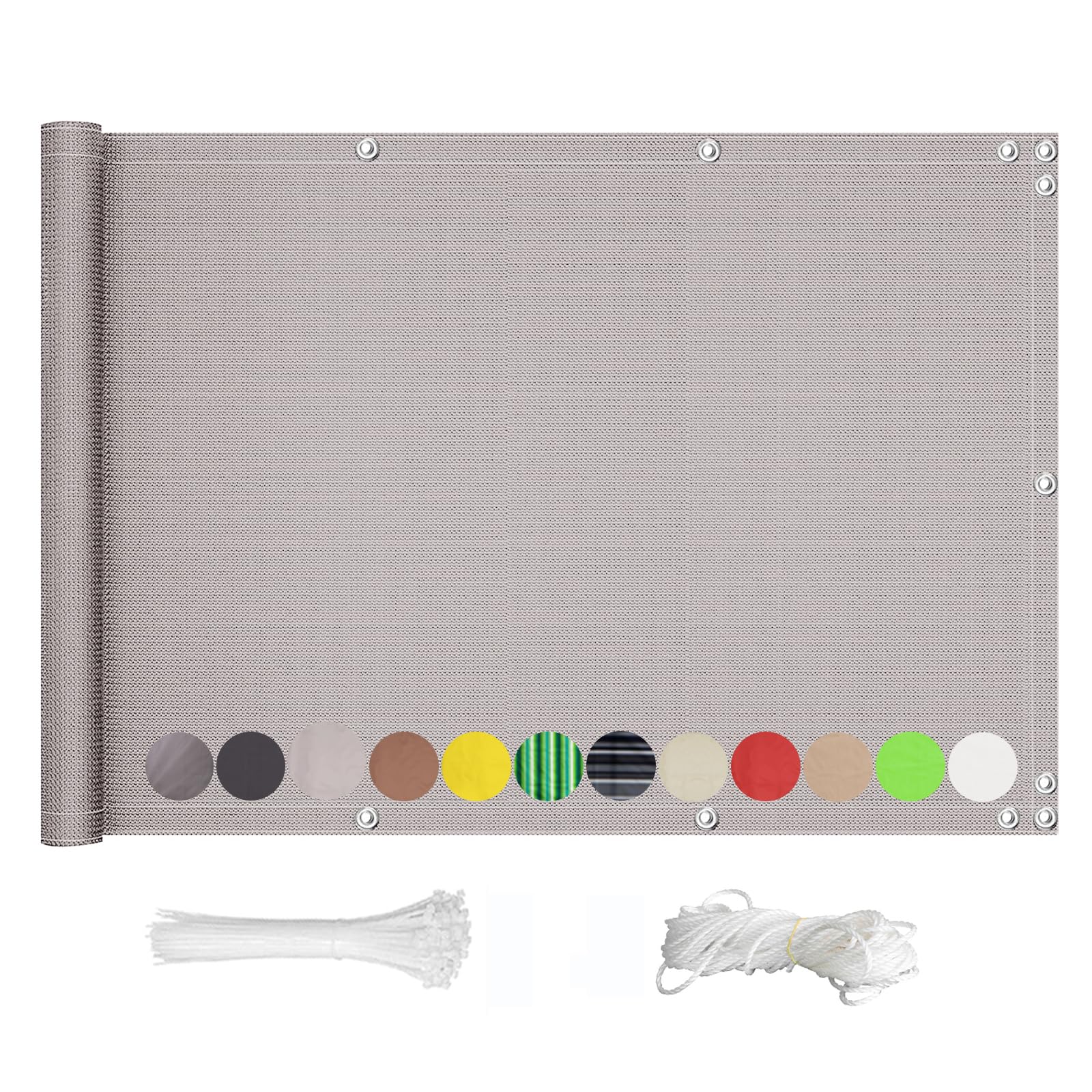 Bâche de protection clôture et balcon 90x900 brise-vent imperméable polyester gris