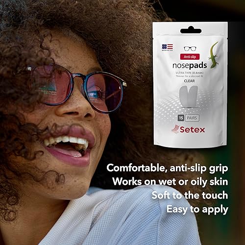 Miniatura 17 de Setex Gecko Grip - Almohadillas antideslizantes para la nariz (5 pares transparentes) hechas en Estados Unidos, innovadoras fibras Paquete a granel