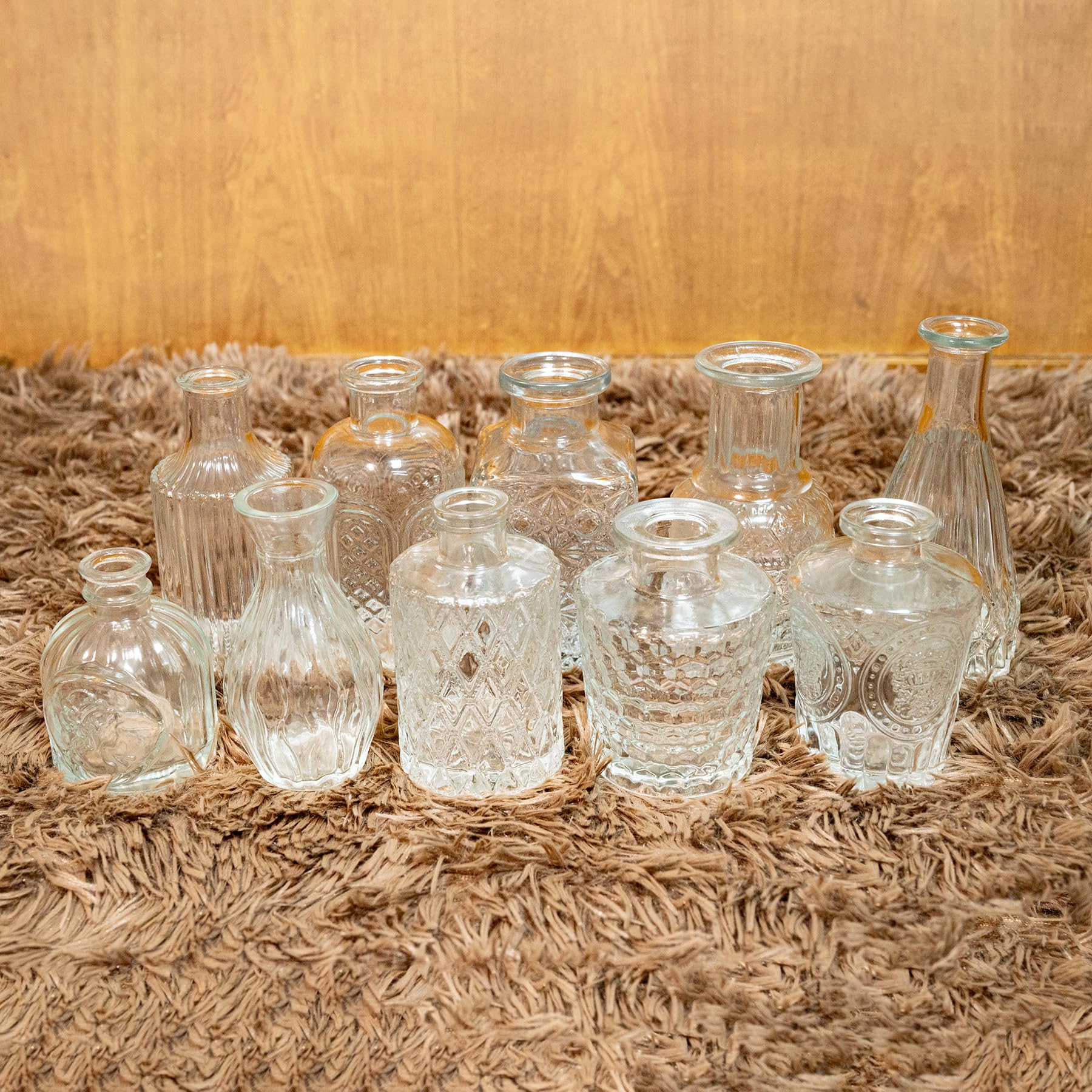 Hewory Vasi in Vetro Dorato per Fiori: Set di 4 Vasi Posy Gemma d'Oro per Decorazioni per la Tavola di Ricevimento di Nozze Decorazioni per la Casa 22/19,5/16/12,5 cm