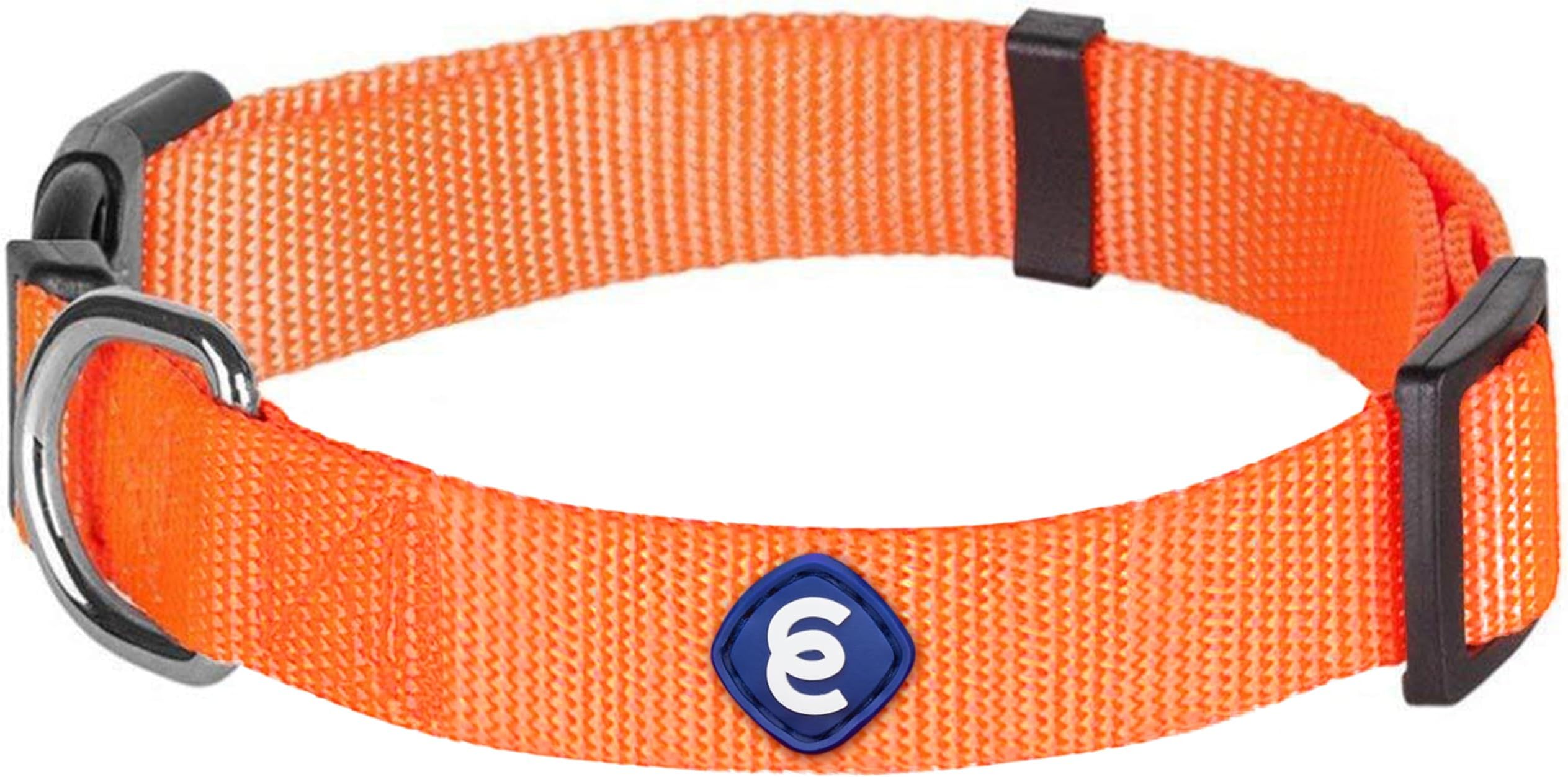 Blueberry Pet Essentials Florence Orange Adjustable Nylon Dog Collar for Small Dogs, Classic Solid Color Pet Safety & Style for Small Dogs