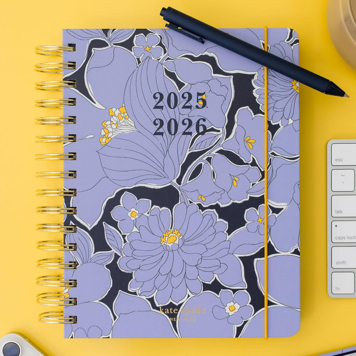kate spade new york Daily Planner 2025-2026 Large Agenda August 2025-December 2026, Hardcover Weekly and Monthly Spiral Planner with Stickers (Coastal Garden) - Image 6