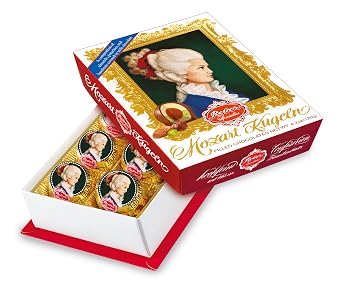 REBER Constance Kugel - Premium Milk Chocolate with Nougat & Marzipan, Kosher Certified, Fine German Confectionery Gift Box | 6 Piece Portrait Box