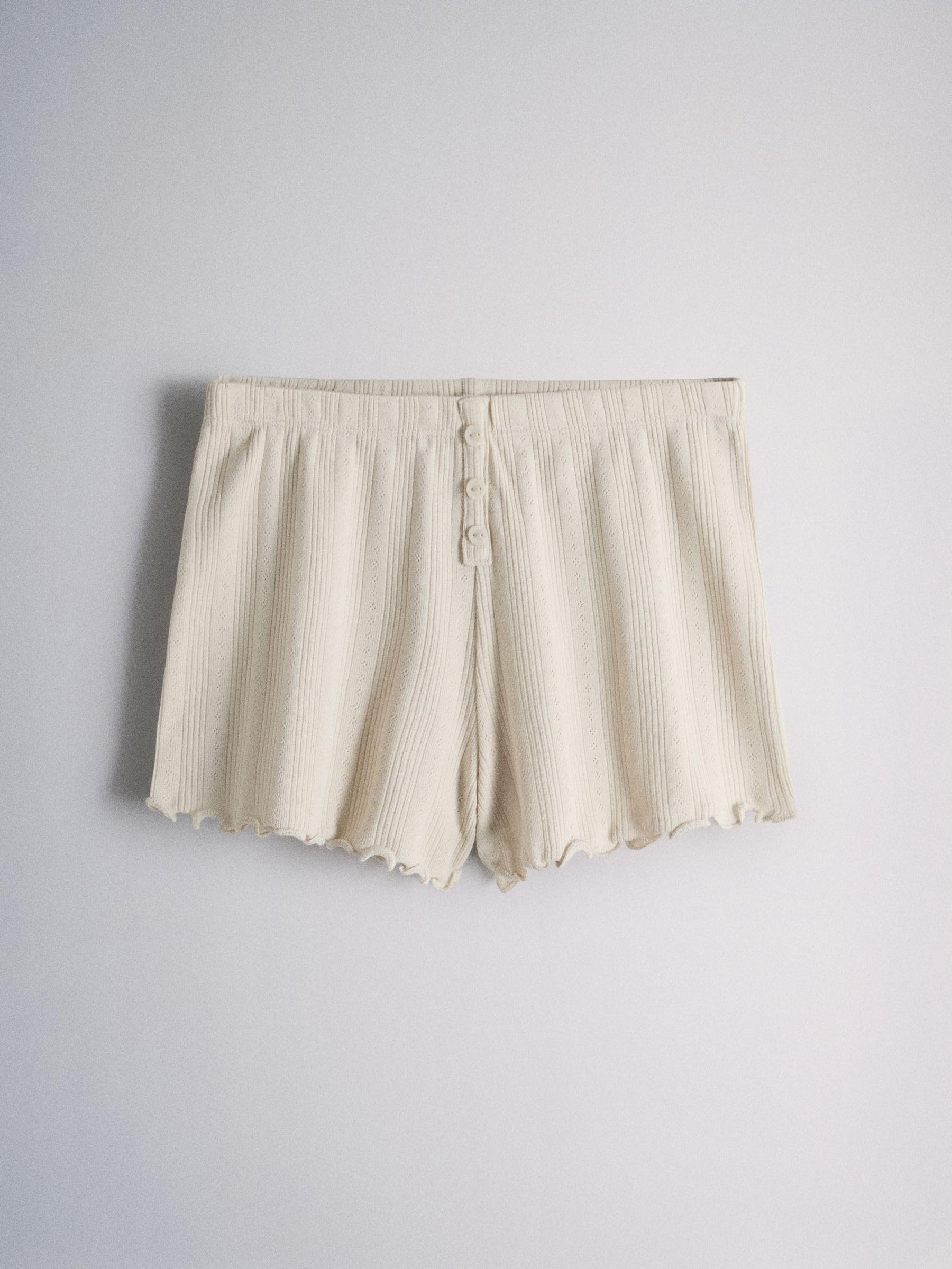 THE SET Fille Pyjama en Jersey Manches Courtes avec ajouré Pointelle, Lot de 3
