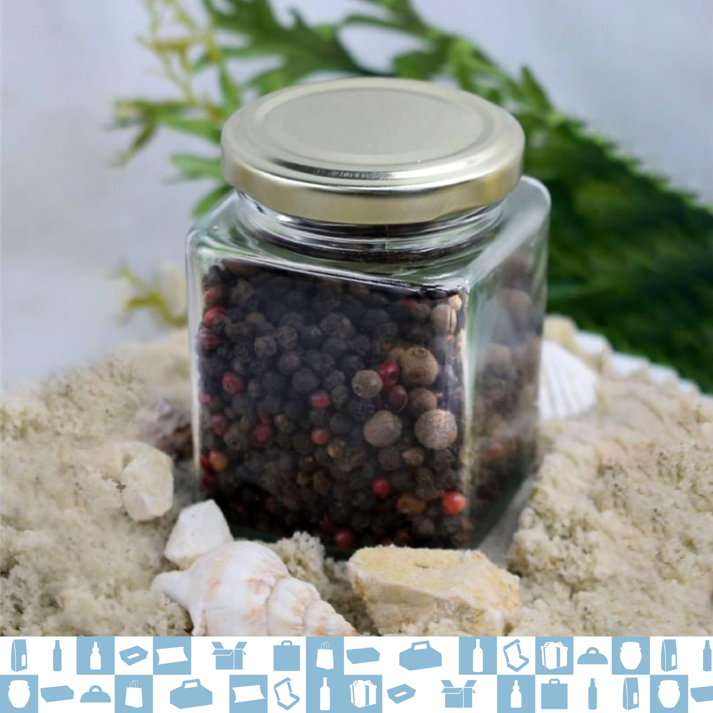 Espirito Rebelde 20x Pot en Verre Carré pour Épices 212ml avec Couvercle + 20 Étiquettes Kraft + Tissu et Ficelle de Jute - Bocaux Rangement Cuisine - Épices, Confiture, Yaourt