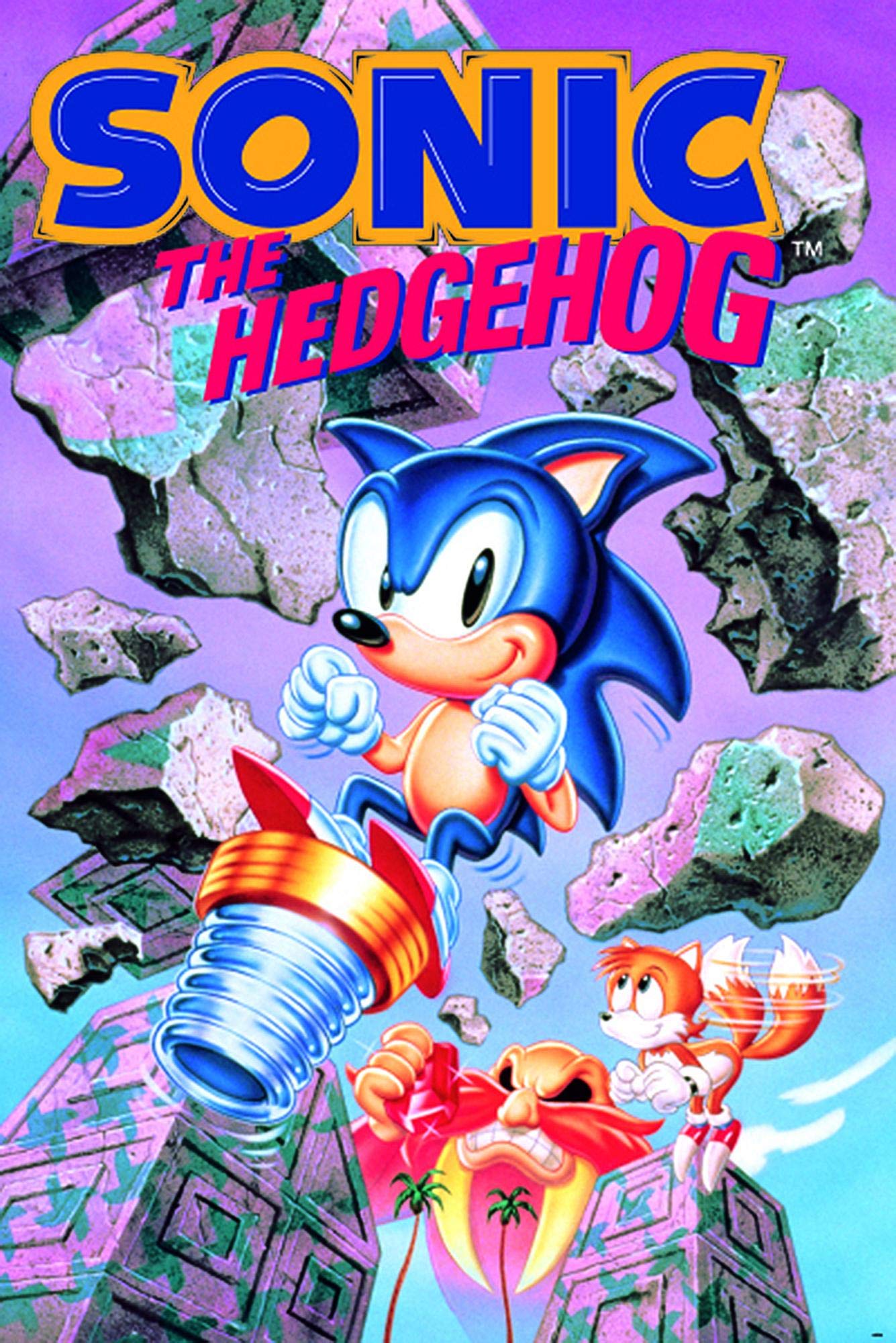 Close UpSonic the Hedgehog Break Through Rocks Poster