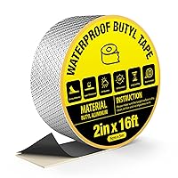 Vista 11 de Cinta de Butilo Cinta de Sellado Impermeable 2 pulgadas x 33 pies, Cinta de Papel de Aluminio Autoadhesiva para Techo de Metal, Toldo de RV
