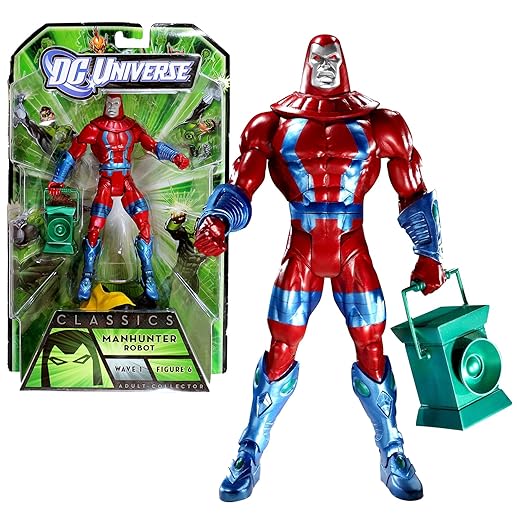 Mattel Year 2010 DC Universe Green Lantern Wave 1 Classics Series 17cm Tall Action Figure #6 - MANHUNTER ROBOT with Green Lantern Plus ARKILLO's Upper Torso (T7852)