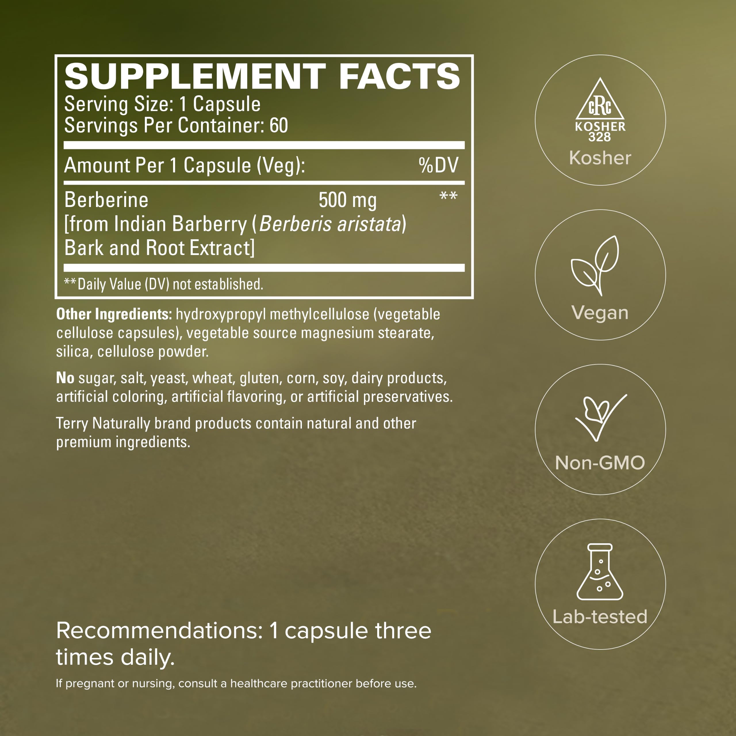 Terry Naturally Berberine - Metabolic, Liver and Blood Sugar - 60 Count — Amazon image 5