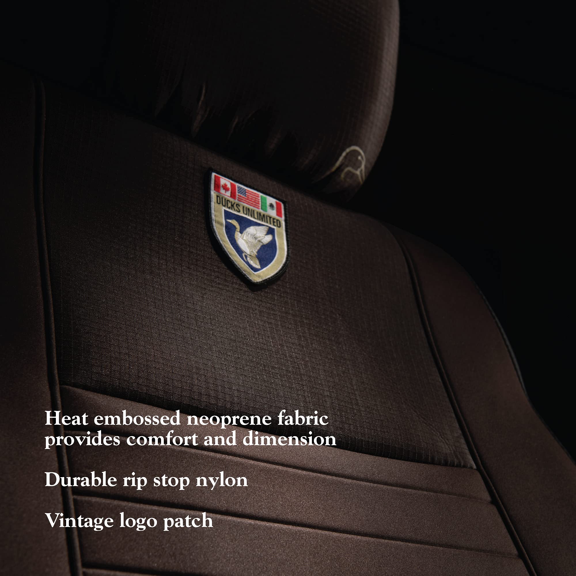 Ducks Unlimited Auto Seat Covers, Easy to Install Front and Bench Seat Covers for Car, Truck, and SUV, Dark Brown, Low Back Seat Cover - Single