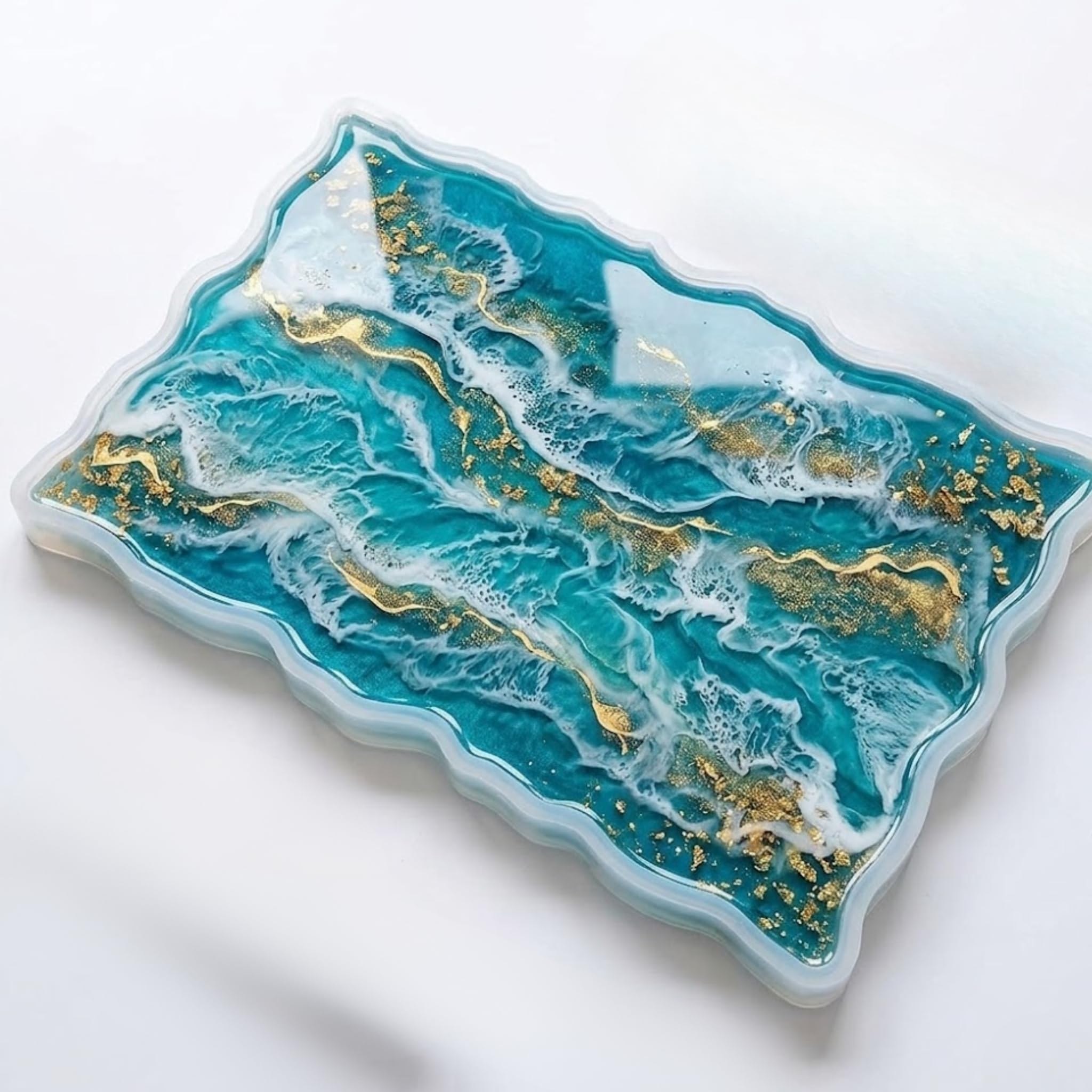 Woofy Rectangle Silicone Resin Tray Mould for DIY Epoxy Casting & Handmade Craft Projects | Reusable Non-Stick Decorative Mold for Serving Tray, Coaster, Jewelry Holder & Home Décor Art-image-32