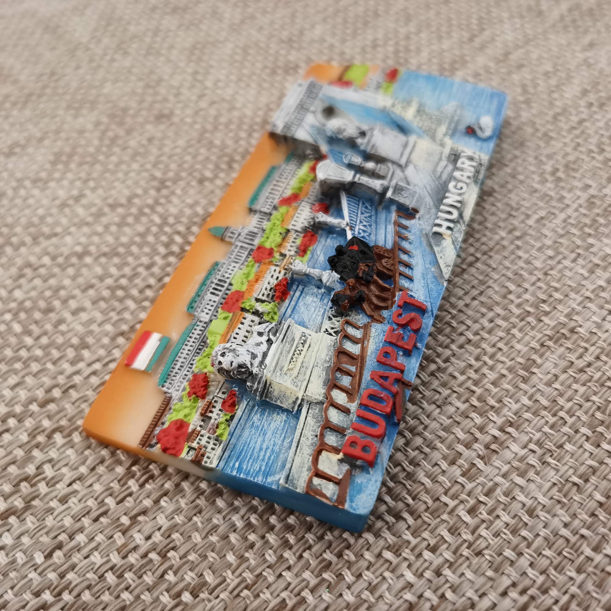 Budapest Ungheria magnete 3D per frigorifero rosso peperoncino souvenir regalo, resina fatta a mano Budapest magnete frigorifero decorazione casa e cucina collezione