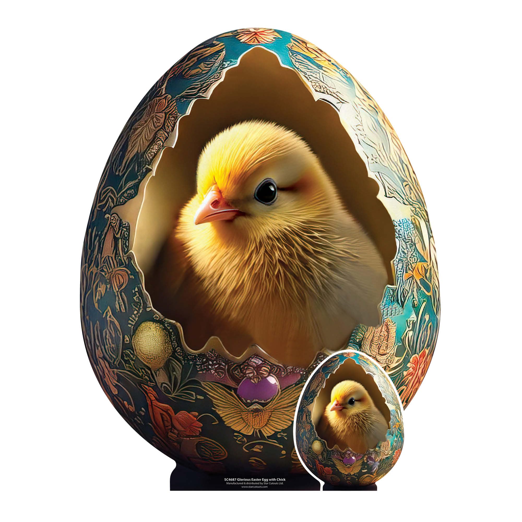 Star Cutouts SC4687 Easter Egg with Chick Star Mini Cardboard Cutout 91cm – Easter Party Decoration, Seasonal Display & Spring Celebration Prop