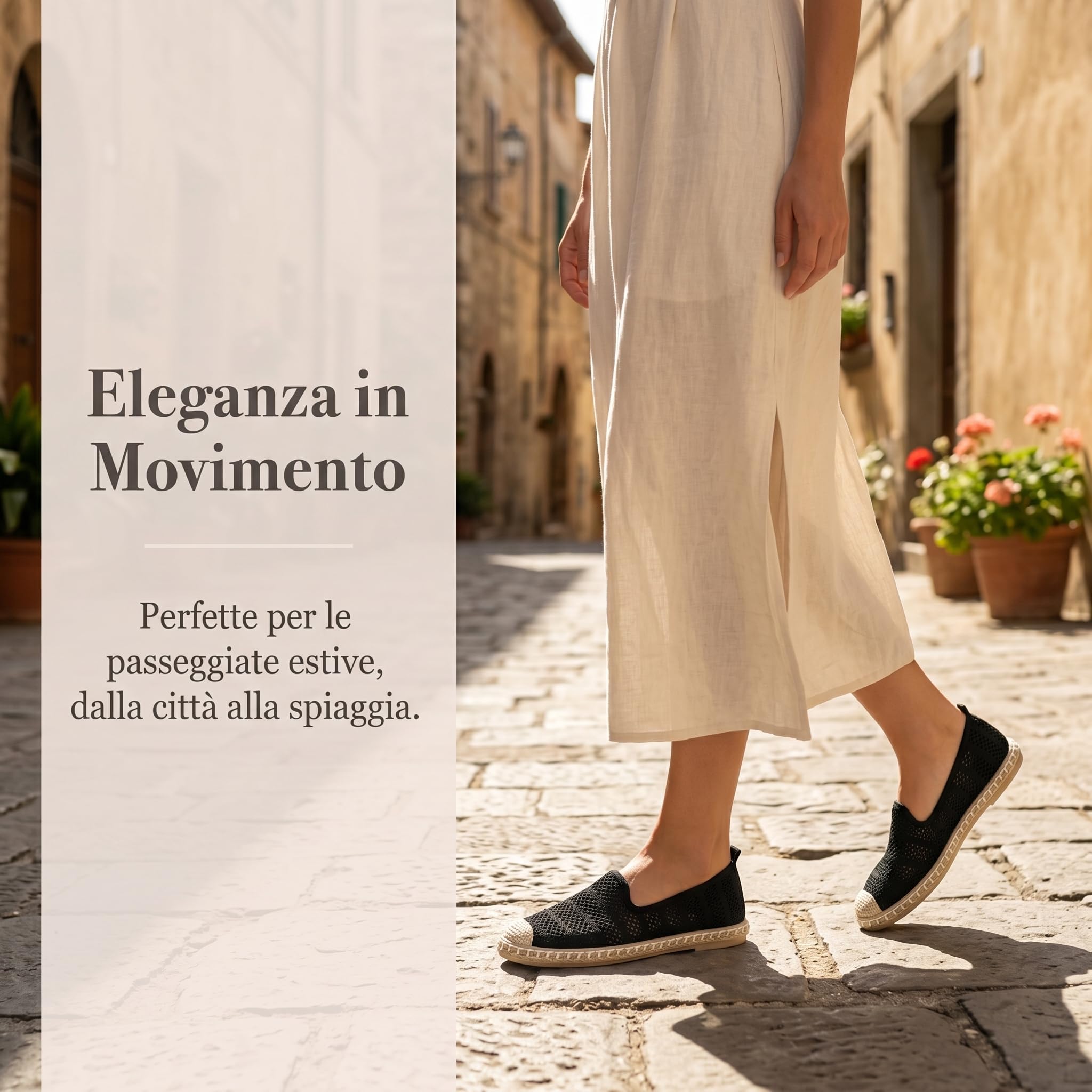 GLAMORA Espadrillas Donna Estive Traspiranti Comode Scarpe Basse Leggere in Maglia Slippers Flessibili Ballerine Comfort