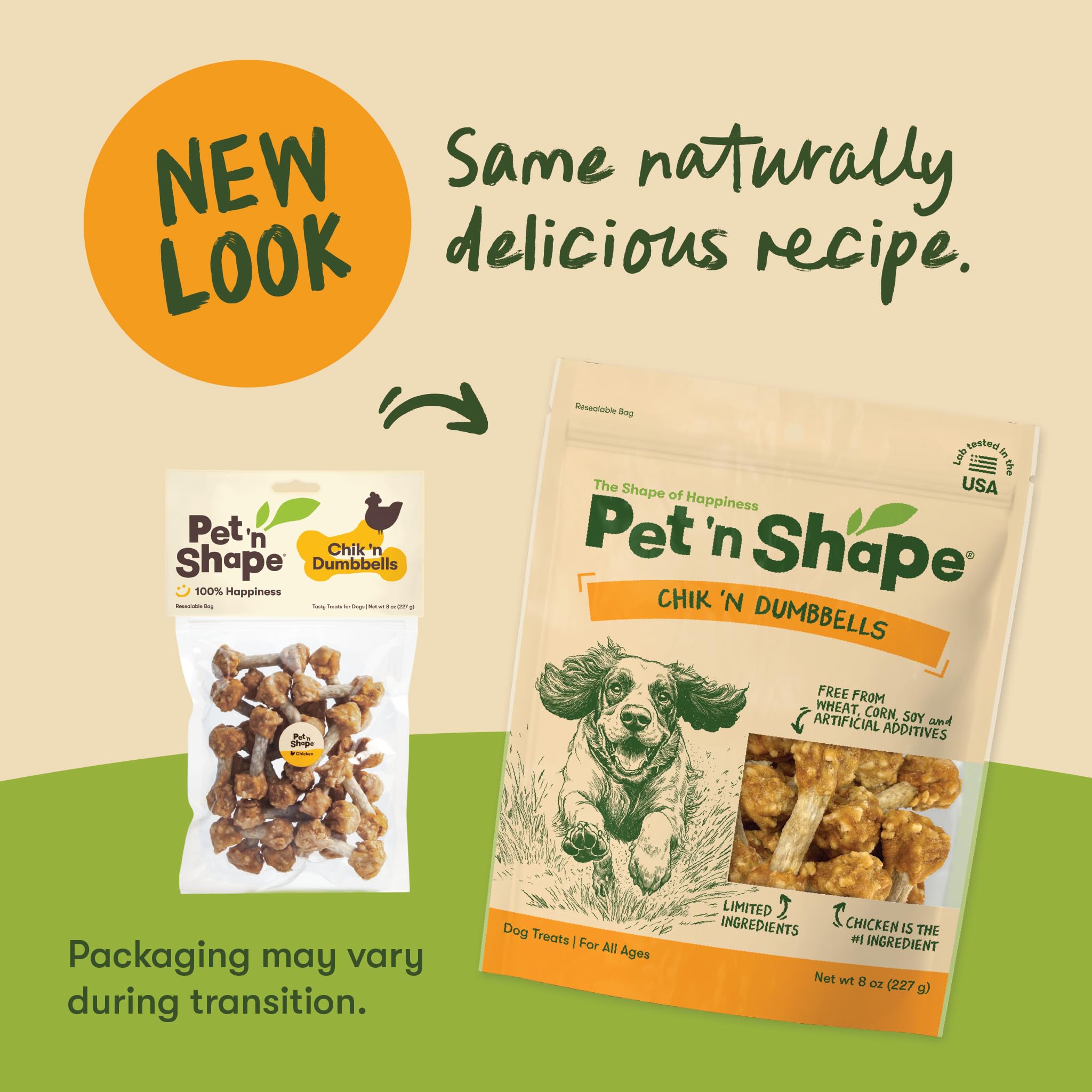 Pet 'n Shape Mascota en Forma de Pollo o Pato con Mancuernas de arroz para Perros Naturales