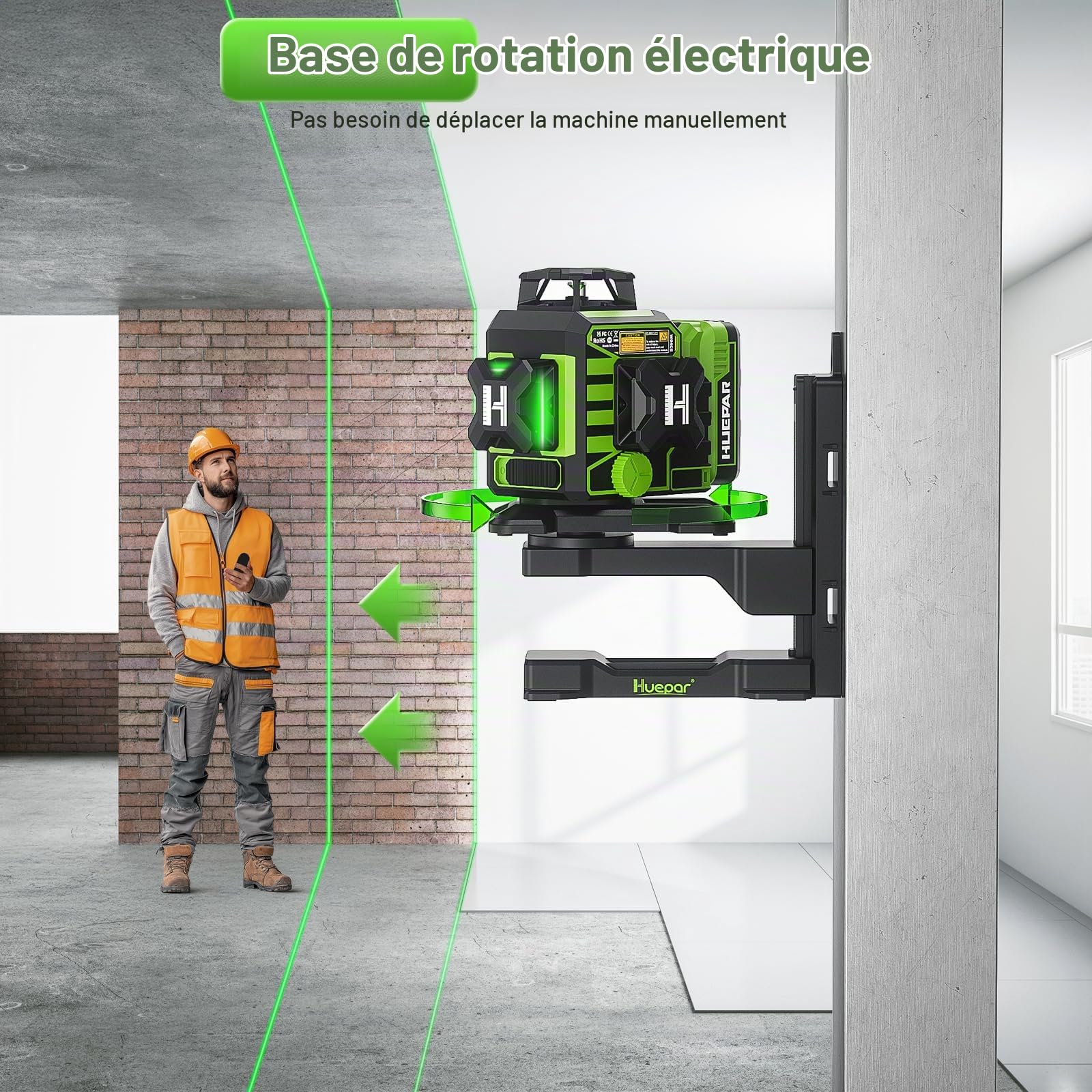 Niveau Laser Chantier Autonivelant 360°x3 Huepar