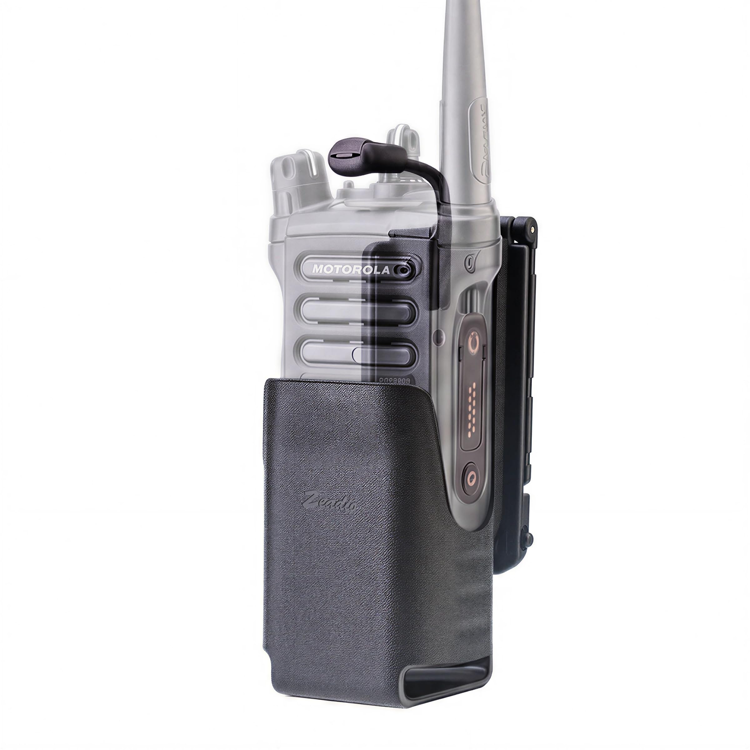 Zeadio Tactical Radio Holster for Motorola APX 6000 / APX 8000 - Hard Shell Radio Holder with Elastic Cord Retention, MOLLE Compatible Radio Pouch for Law Enforcement, Security &amp; Tactical Use etc