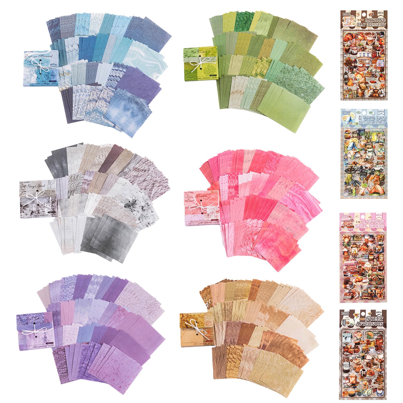 600 Sheets Scrapbook Paper and 16 Sheets Scrapbook Stickers, Vintage Scrapbooking Kit Decorative Journal Accessories Crafting Junk Supplies for DIY Craft,Writing,Drawing,Bullet Journal