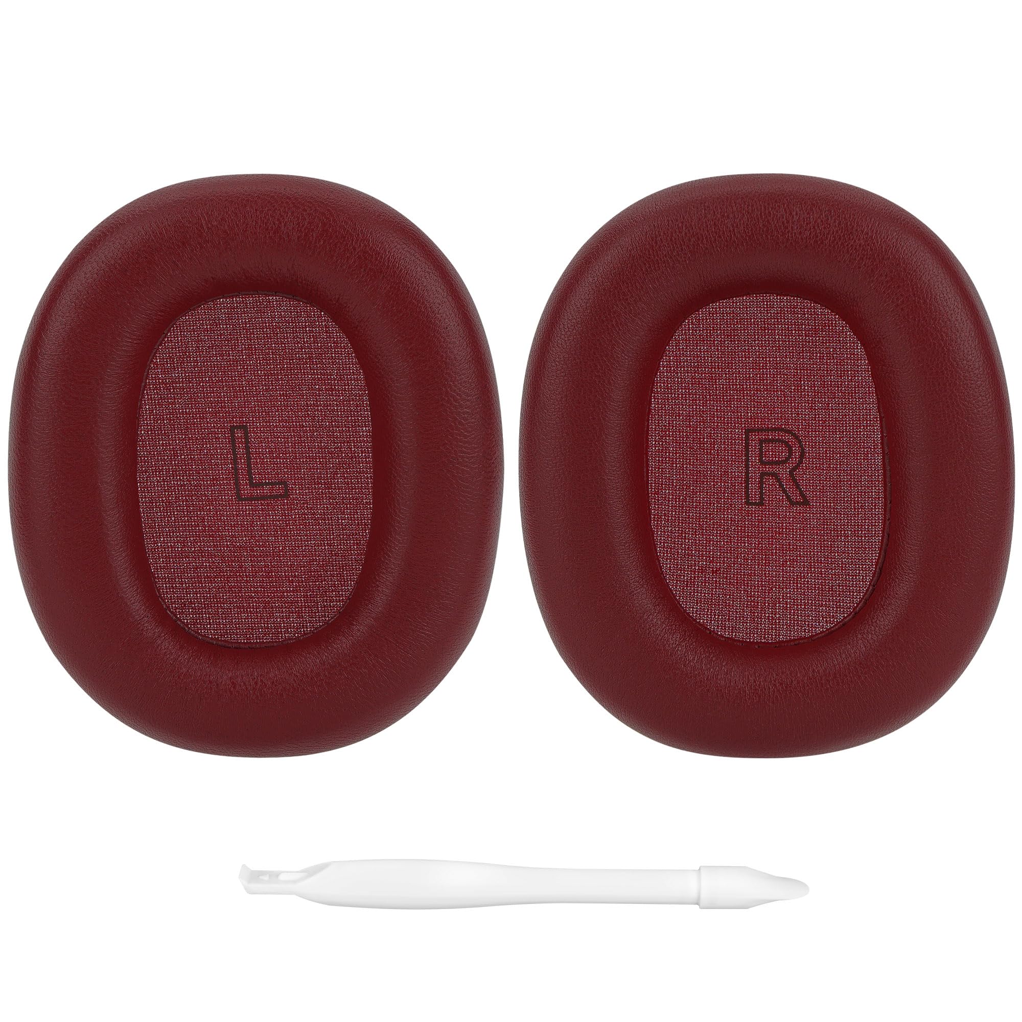 Geekria Elite-Lammfell-Ohrpolster-Ersatz, kompatibel mit Bang & Olufsen Beoplay H95 Wireless, Premium-Leder-Ohrpolster-Reparaturteile (Rot)