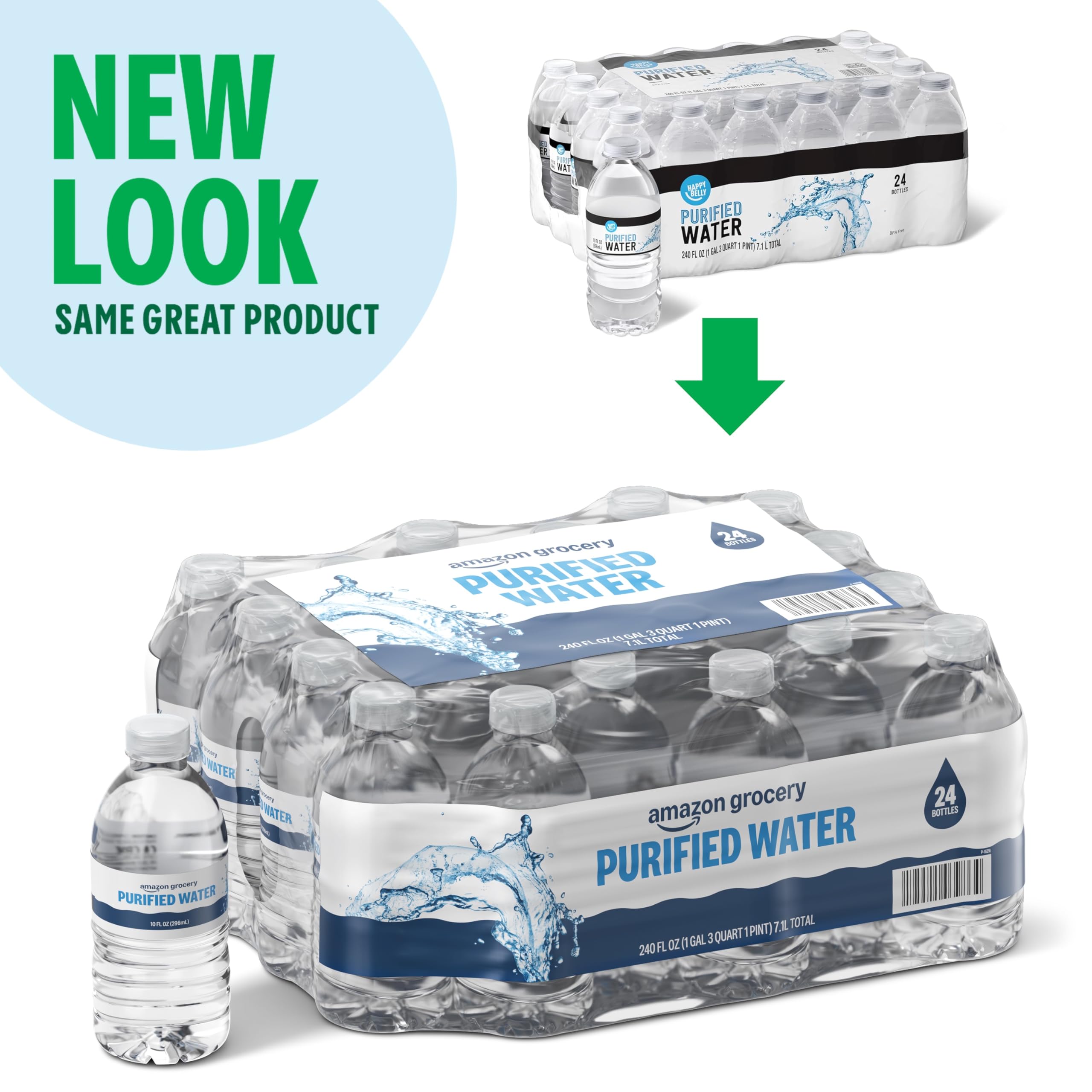 Amazon Grocery Purified Water Plastic Bottles 10 Fl Oz Pack 24 — view 3