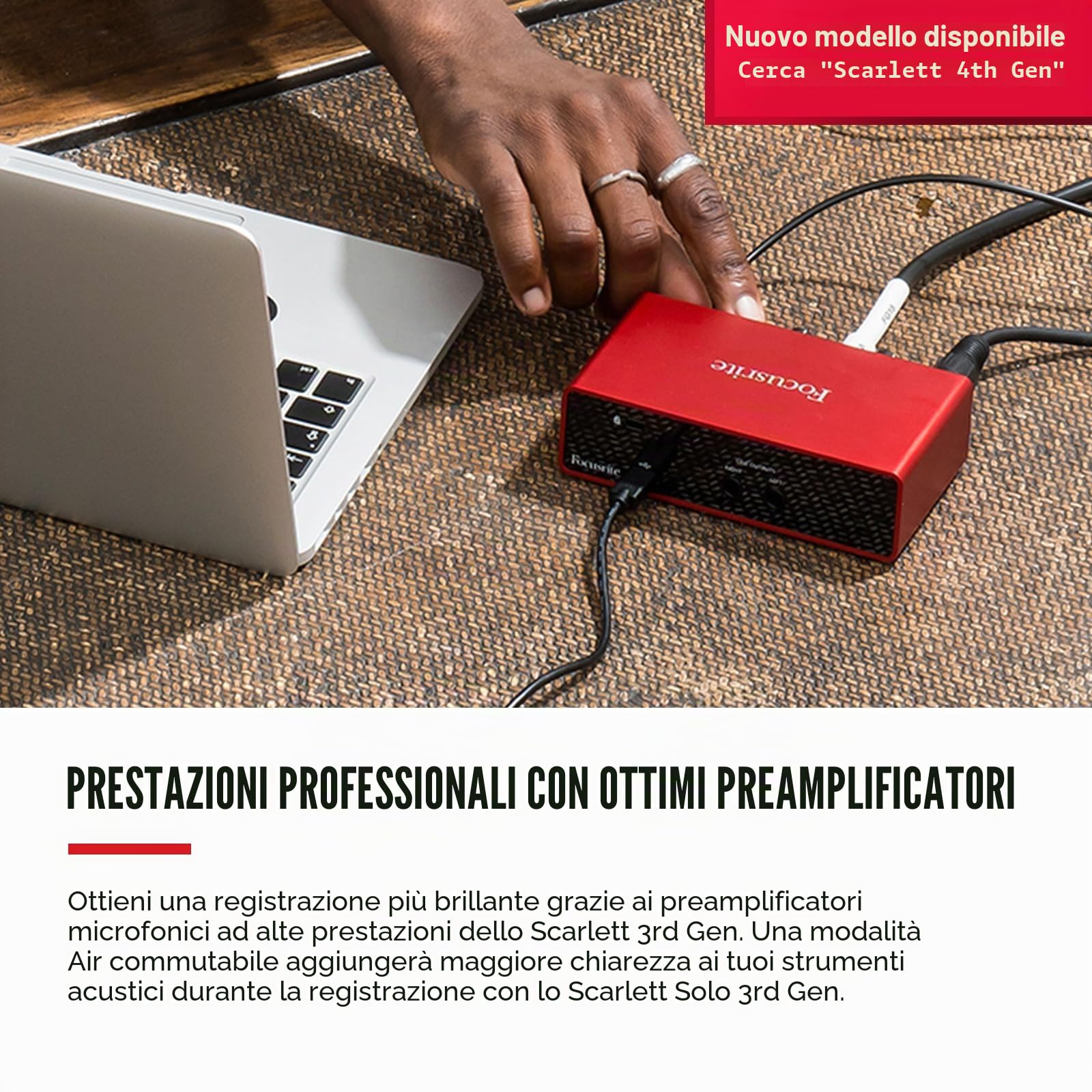 Focusrite Scarlett Solo Studio (terza Generazione), pacchetto Interfaccia Audio USB - Per Chitarristi, Cantanti E Produttori, Con Microfono A Condensazione E Cuffie, Per Registrare