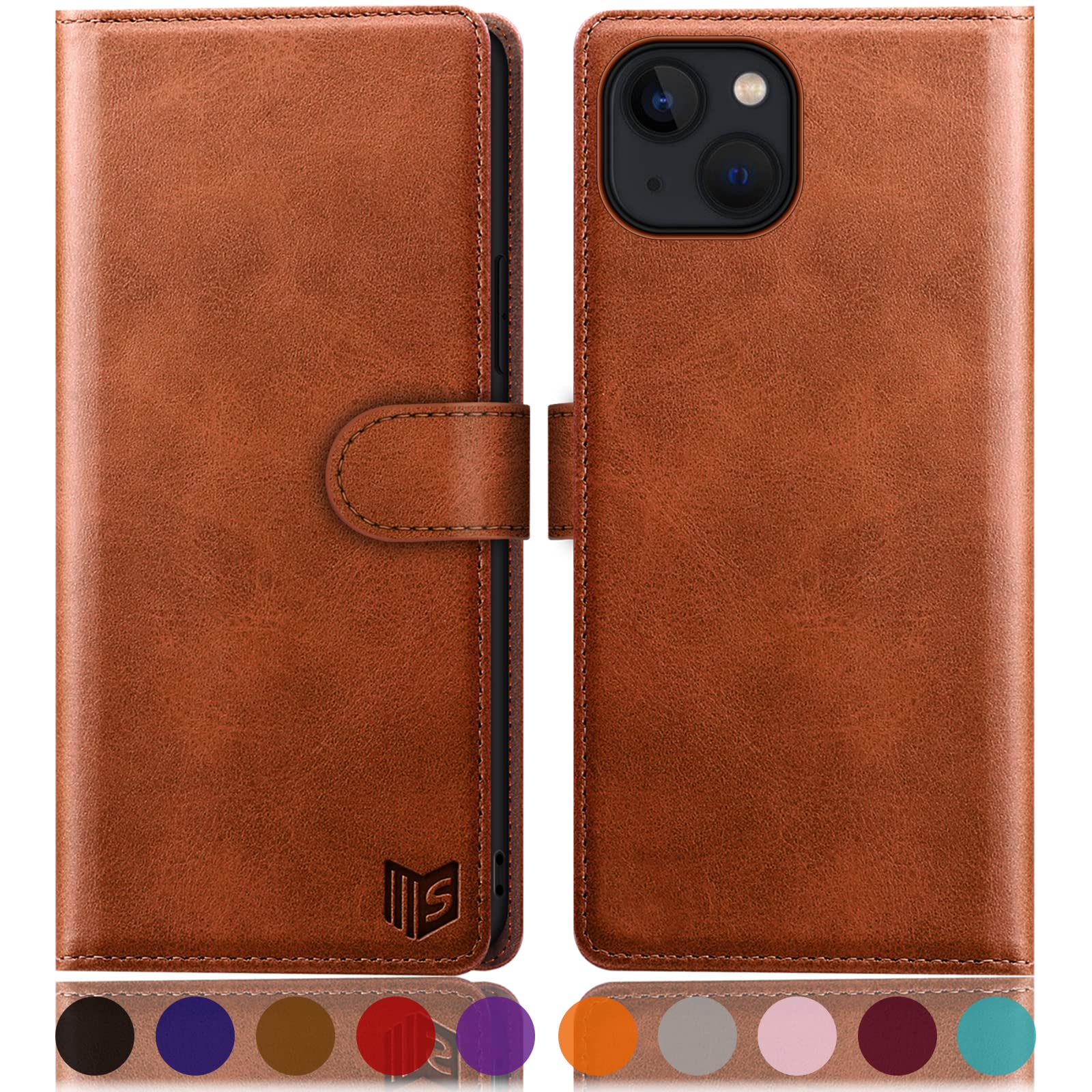 SUANPOT for iPhone 14 Plus Wallet case 6.7" with RFID Blocking Credit Card Holder,Flip Book PU Leather Protective Cover Women Men for Apple 14 Plus