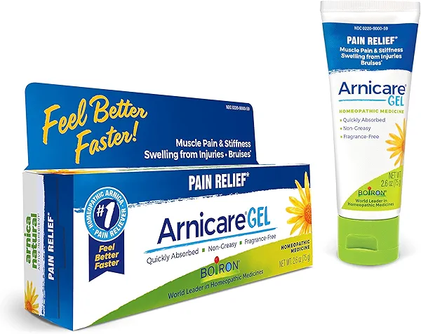 Boiron Arnicare Gel Natural Soothing Relief for Joint Pain, Muscle Pain, Swelling, Soreness, and Stiffness - Non-greasy and Fragrance-Free - 2.6 oz