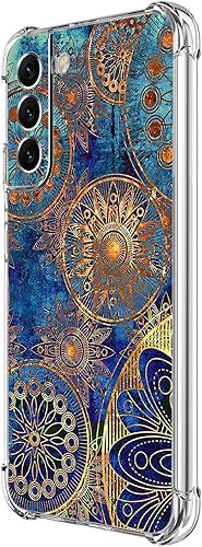 Funda para Galaxy S21 FE 5G, magníficos colores circulares Manala protección contra caídas, a prueba de golpes, TPU de cuerpo completo, resistente a