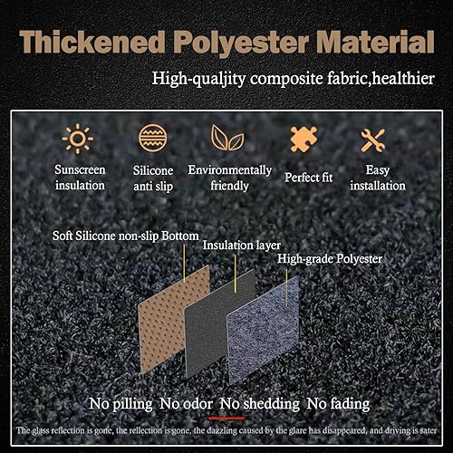 Miniatura 4 de KEYOOG Cubierta de tablero para Ni-ssan 2021-2005 Frontier, 15-05 Xterra, (12-05 Pathfinder sin NAV) 12-09 Su-zuki Equator Car Dash Mat Alfombra