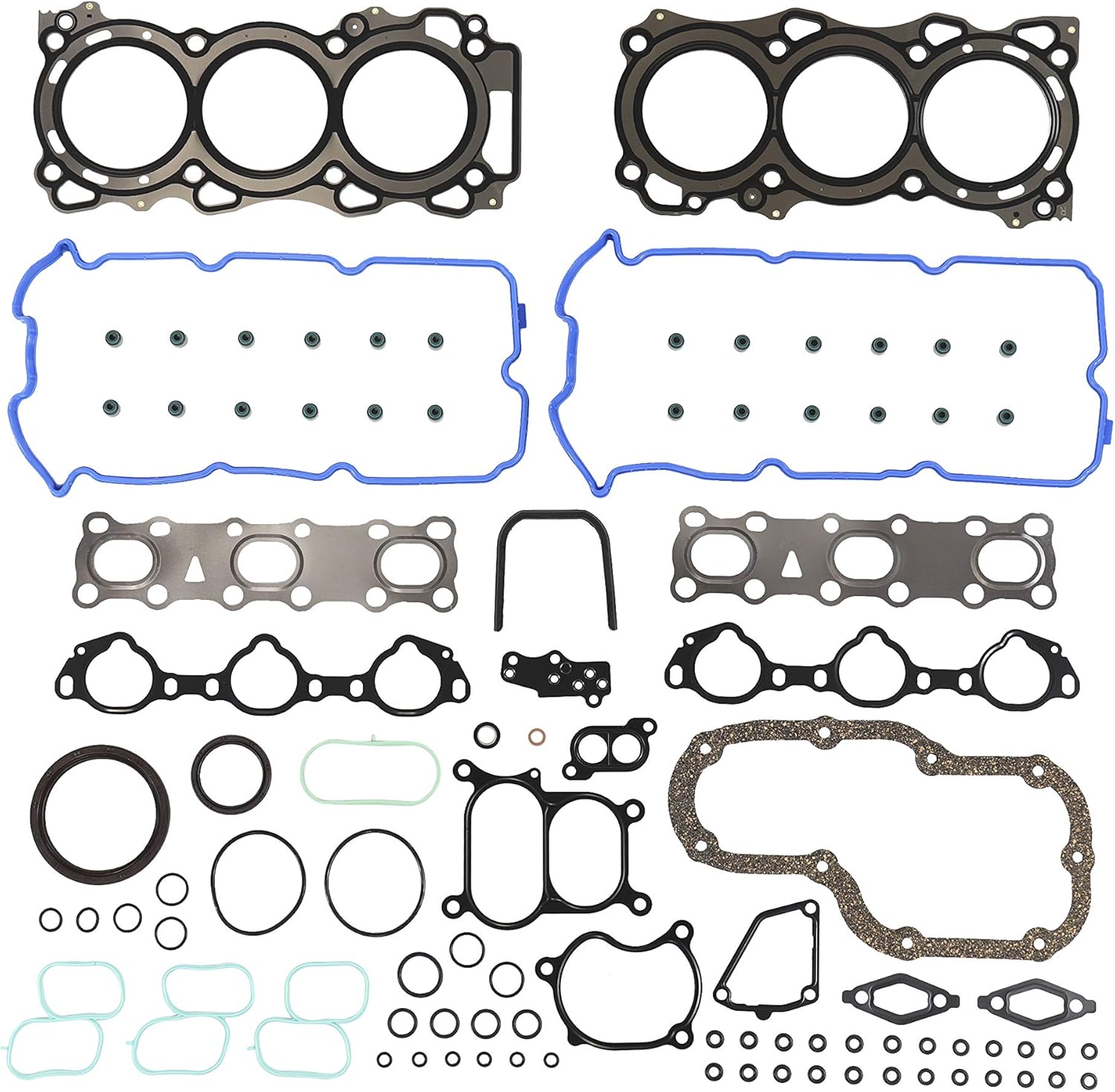 DNJ FGS6048 Full Gasket Set for 2005-2021 Nissan, Suzuki Equator, Frontier, NV1500 4.0L V6 24V DOHC 3954cc