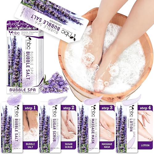 Miniatura 151 de Kit de pedicura para pies remojados: sal de burbujas, exfoliante de azúcar, máscara de masaje, loción de masaje en una caja, kit de spa de 4 pasos
