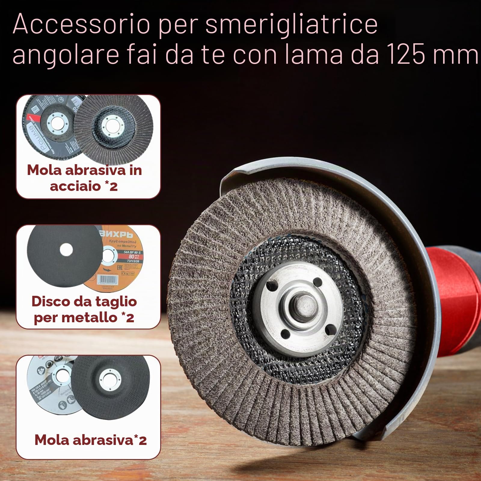 Smerigliatrice angolare a batteria compatibile con batteria Milwaukee da 18 V, smerigliatrice angolare da 125 mm, senza spazzole da 12000 giri/min, con dischi da taglio per tagliare, levigare e