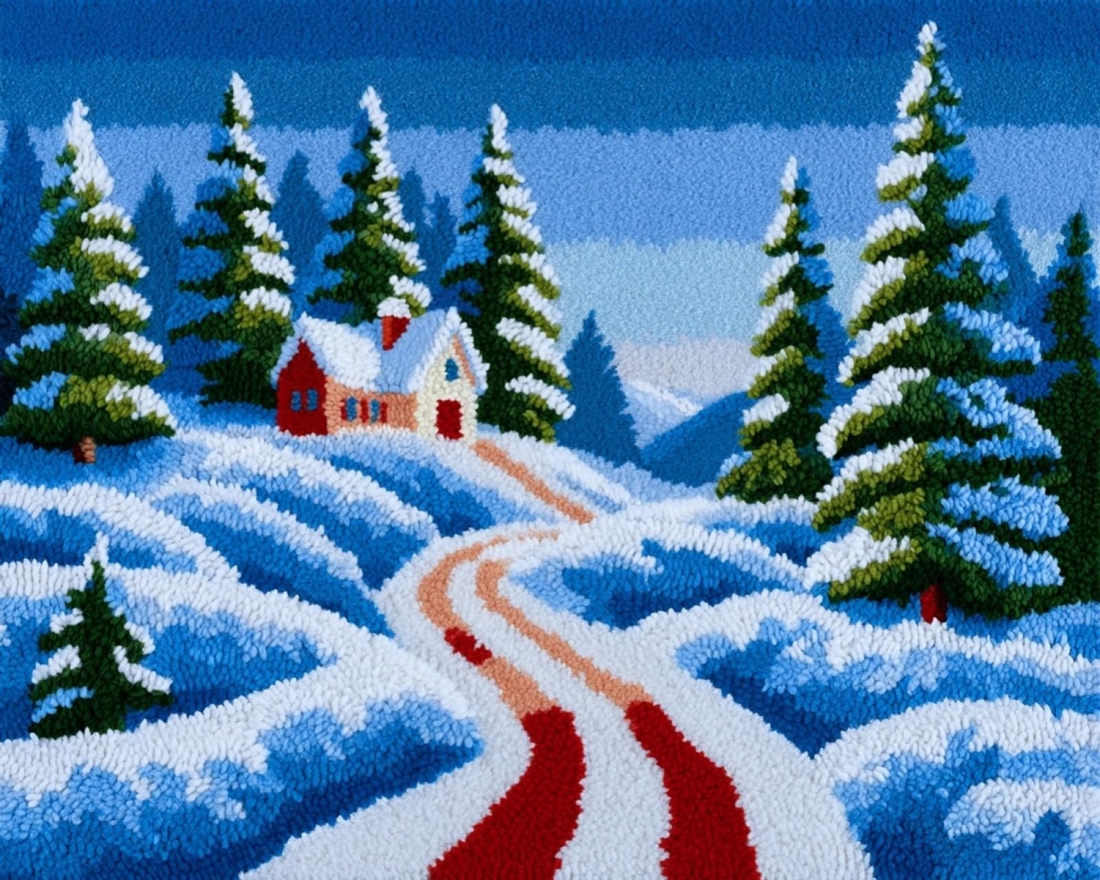 Wallphantom Forest Snow Scene Diy Latch Hook Rug Kit Handmade Carpet,