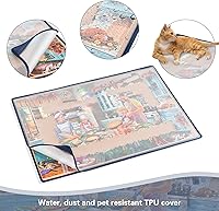 Vista 5 de Tektalk Tablero de rompecabezas portátil con cubierta a prueba de polvo para rompecabezas para almacenamiento de rompecabezas, superficie