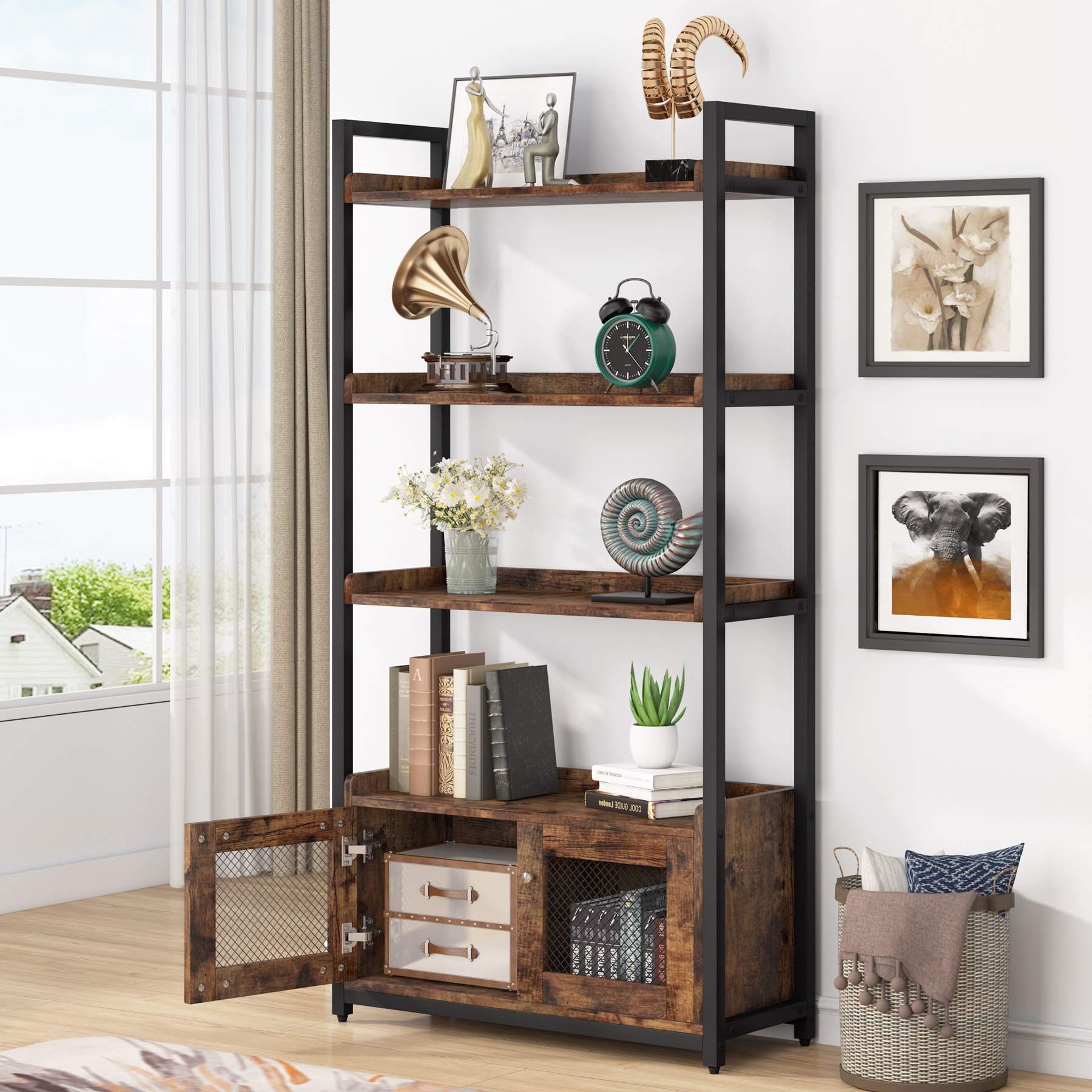 Tribesigns Industrial Etagere Bookcase Storage with 3Tier