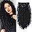 BHF 26 inch Kinky Curly Clip In Hair Extensions, Double Weft Full Head Japanese Heat Resistance Fiber 140g Synthetic Curly Hair Extensions For Women 7pieces (1B)
