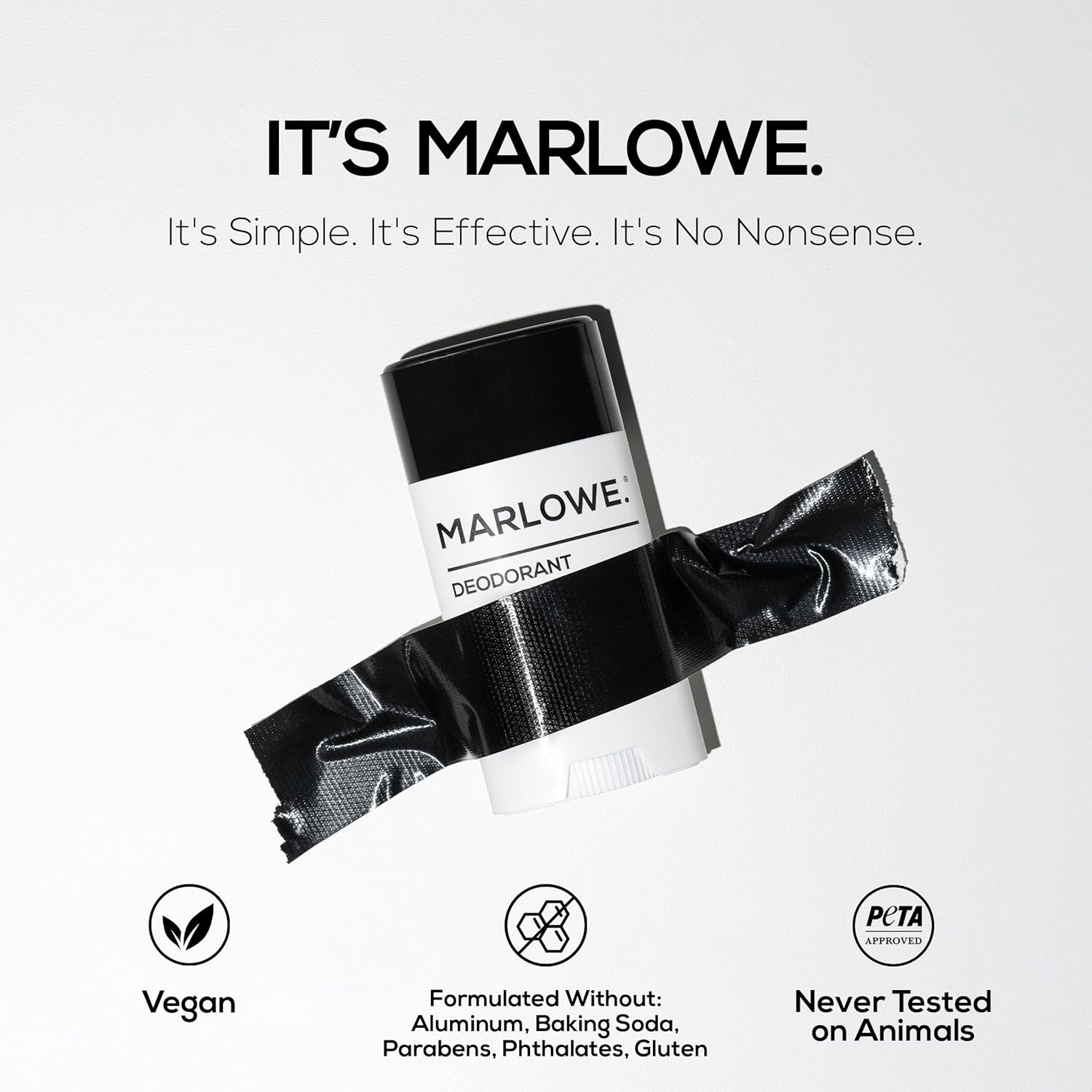 MARLOWE. No. 024 Mens Deodorant 2.5 oz, Natural Deodorant for Men, Aluminum Free Stick, Made with Coconut Oil, Shea Butter & Jojoba, Only No-Nonsense Ingredients, Sage & Fir Scent - Image 3